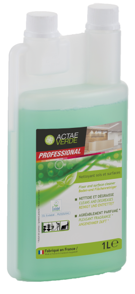 Actae Verde Professional - ökologischer Boden und Flächenreiniger Konzentrat, 1 Liter Dosierflasche