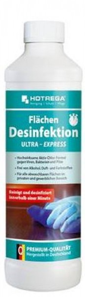 Hotrega Flächendesinfektion, Desinfektionsmittel ULTRA – EXPRESS, 500ml mit Spritzeinsatz