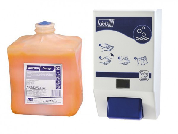 Deb Starterset Profihandreiniger dep-Orange 2x4 Liter und 1 Indu